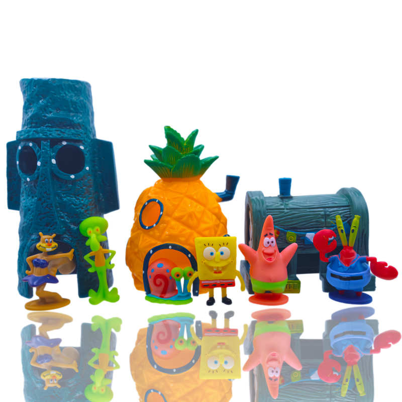 Marine Aquarium Tanks - 6pcs SpongeBob Fish Tank Decoration Cartoon